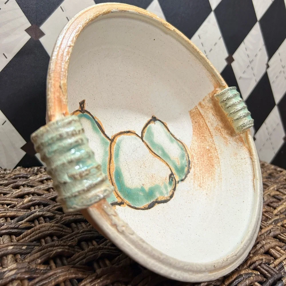Handcrafted Pear‎ Motif Ceramic Bowl – Artisan Studio Pottery